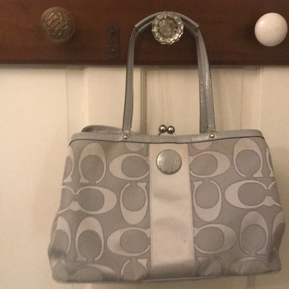 Coach signature stripe outline purse